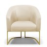 Poltrona Stella Corino Bege Base Industrial Dourada - D'rossi Drossi - 3
