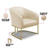 Poltrona Stella Corino Bege Base Industrial Dourada - D'rossi Drossi - 6