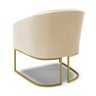 Poltrona Stella Corino Bege Base Industrial Dourada - D'rossi Drossi - 5