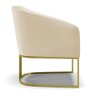 Poltrona Stella Corino Bege Base Industrial Dourada - D'rossi Drossi - 4