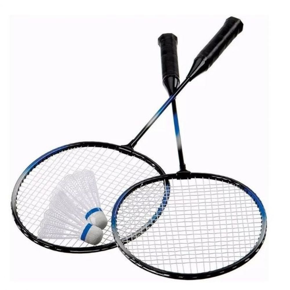 Kit Raquete de Badminton c/ 3 petecas Azul - Art Sport - 2