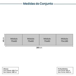 Estante Home 4 Módulos 8 Portas 1 Kit Prateleira Frame Cabecasa MadeiraMadeira   - 4