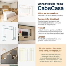 Estante Home 4 Módulos 8 Portas 1 Kit Prateleira Frame Cabecasa MadeiraMadeira   - 2