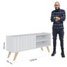 Rack para Tv Space com Estante de Livros Link Branco Fosco Tauari Nobre Colibri Moveis - 2