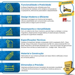 Base Magnética 60 Kg Articulado P/relógio Comparador - Eda - 4