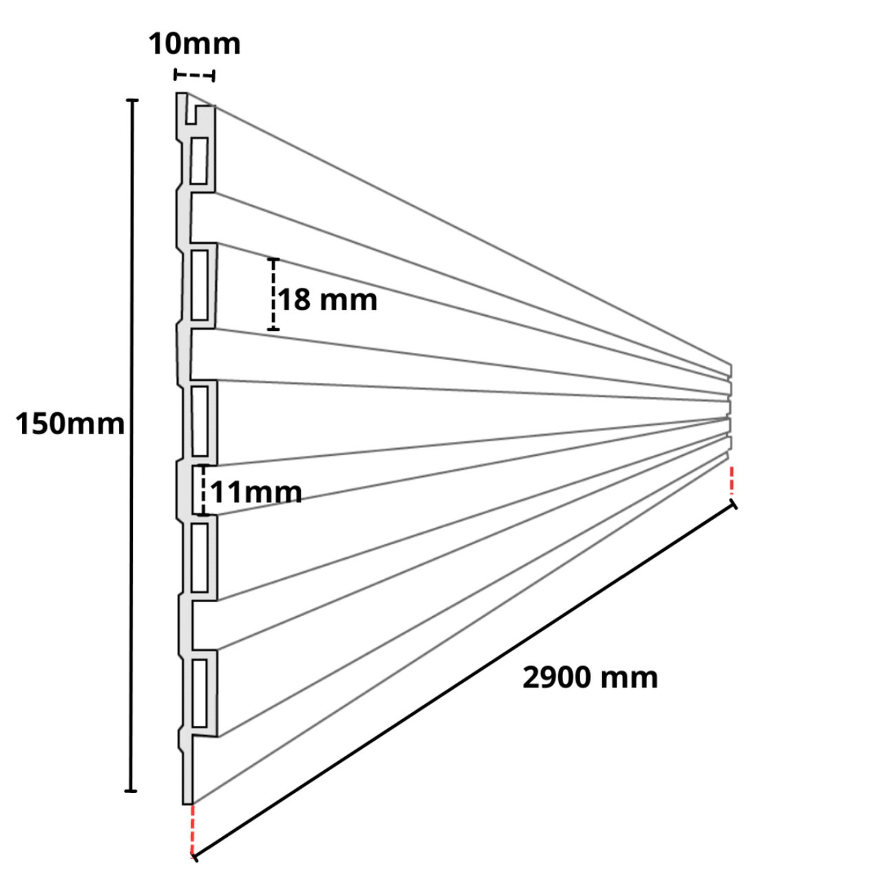 Painel Ripado Wpc Interno Low Várias Cores 2,90m X 15cm (0,43m²) - 7