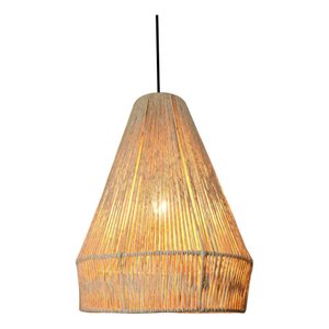Pendente Luminária Teto Balão Palha de Milho 53x40 com Fio:fibra Natural/110v/220v