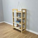 Ver mais imagens de Aparador Linea Slim Rústico 4 Prateleiras Madeira Maciça 54cm Artfactory Design