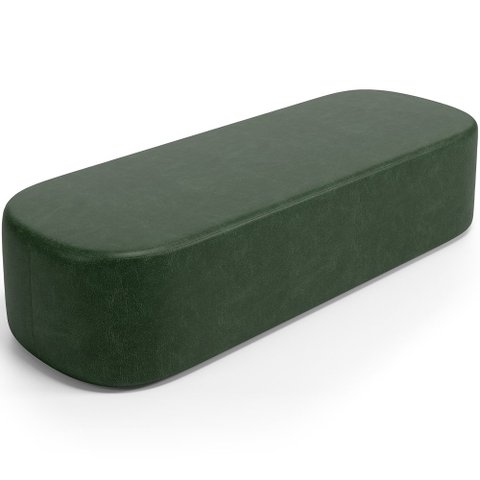 Puff Decorativo Orgânico para Living Quarto 140cm Doha W01 Couríssimo Verde Musgo - Lyam Decor