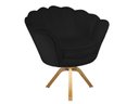 Ver imagem 1 de Poltrona Decorativa Pétala Base Giratória Madeira Suede Preto Mz Decor