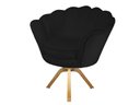 Ver imagem 2 de Poltrona Decorativa Pétala Base Giratória Madeira Suede Preto Mz Decor
