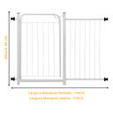 Ver imagem 2 de Portão Pet Branco Proteção Criança Bebê Cachorro Cão com Extensor 40cm Itagold