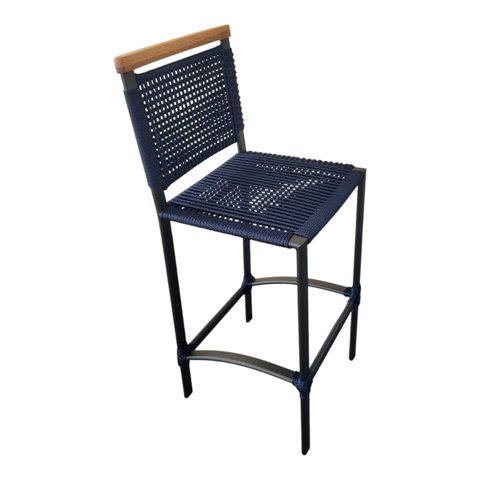 Banqueta Balcão Alumínio Corda Náutica Madeira