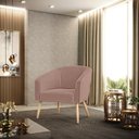 Ver imagem 2 de Poltrona Decorativa Pé Palito Natural Stella Bouclê Rosê D03 - D'Rossi