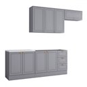 Ver imagem 4 de Cozinha Compacta Veneza 8 Portas 3 Gavetas 100% Mdf Americana Cinza - Panorama Móveis