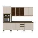 Ver imagem 2 de Cozinha Completa Connect 14 Portas 2 Gavetas 100% MDF com Vidro Duna/Cristal - Henn