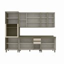 Ver imagem 3 de Cozinha Completa Connect 14 Portas 2 Gavetas 100% MDF com Vidro Duna/Cristal - Henn