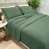 Kit Cobre Leito Colcha Ryviera Queen Dupla Face 3 Peças Verde Musgo 100% Poliéster - 2