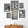 Composição 6 Quadros Modernos Bauhaus Cinza:moldura Branca - 1