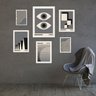 Composição 6 Quadros Modernos Bauhaus Cinza:moldura Branca - 2