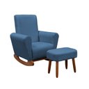 Ver imagem 2 de Poltrona Amamentação Balanço Descanso Livía com Puff:azul Linho