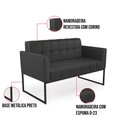 Ver imagem 6 de Sofá Namoradeira Elisa Corino Base Metálica Industrial Preto - D'Rossi