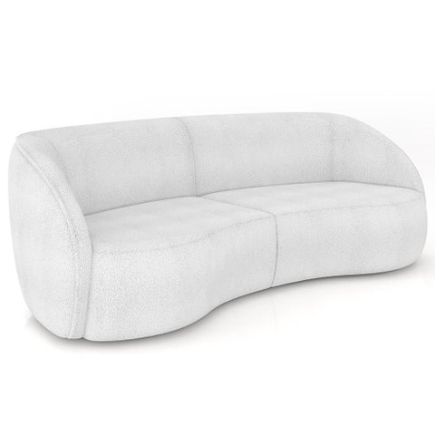 Sofá 4 Lugares para Sala Living Orgânico 318cm Eron M03 Bouclê Branco - Lyam Decor