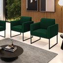 Ver imagem 2 de Poltrona Sala Estar Industrial Preto Kit 2 Marisa Bouclê Verde D03 - D’Rossi