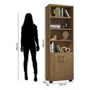 Ver imagem 5 de Mesa para Computador Gávea com Gaveta e Livreiro Office com Portas Pequenas Freijó - Móveis Leão