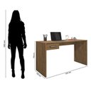 Ver imagem 3 de Mesa para Computador Gávea com Gaveta e Livreiro Office com Portas Pequenas Freijó - Móveis Leão