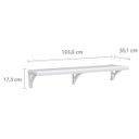Ver imagem 2 de Prateleira Multiuso Branca com Suporte | 100x30cm | Astra | Kit 02 Un