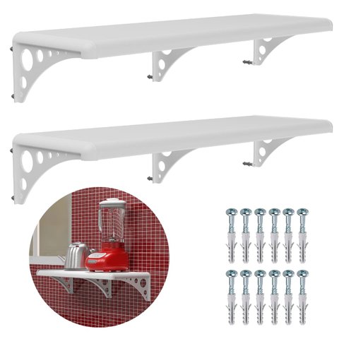 Prateleira Multiuso Branca com Suporte | 100x30cm | Astra | Kit 02 Un
