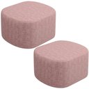 Ver imagem 1 de Kit 02 Puffs Decorativo Orgânico para Living Quarto 70cm Doha W01 Linho Rosa - Lyam Decor