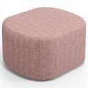 Ver mais imagens de Kit 02 Puffs Decorativo Orgânico para Living Quarto 70cm Doha W01 Linho Rosa - Lyam Decor