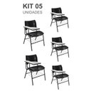Ver imagem 1 de KIT 05 Cadeiras Escolar com porta livros cor Preto