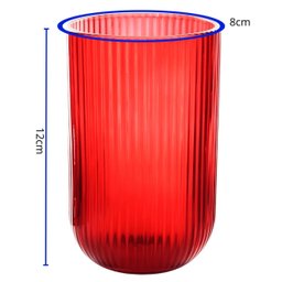 Jogo de Copos com Jarra de Vidro Versalhes Vermelha para Àgua ou Suco 7 Peças - 2