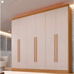 Guarda Roupa Cancun 6 Portas 100%mdf Cinamomo/off - Benetil