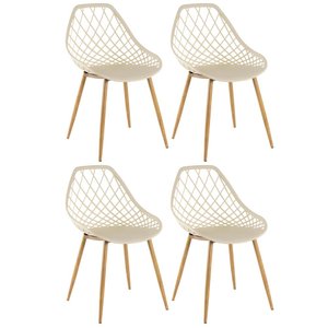 Kit 4 Cadeiras Clarice - Cleo - Nude