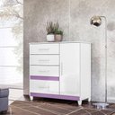 Ver imagem 4 de Cômoda Sapateira Infantil Ambiente Vênus Branco Flex com Pés - Moval