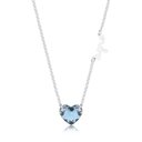 Ver imagem 1 de Colar Amor Ao Agro com Coração Azul Índigo e Revestimento em Prata