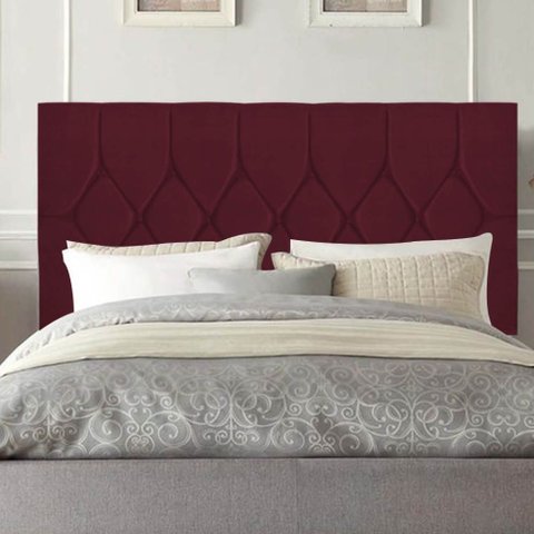 Cabeceira Estofada Cama Box Queen 160cm Istambul Corino Bordo- Mabe Magazine