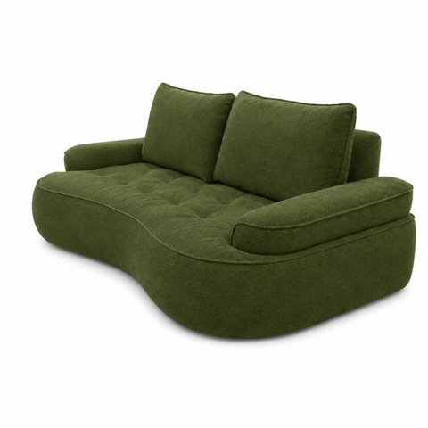 Sofá Yafa 190cm 2 Lugares Moderno Sala Consultório:Verde/ Memphis