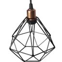 Ver imagem 5 de Kit 2 Pendente Aramado Diamante Luminária Lustre Luxo Pequeno Teto Retrô Agp Ilumini Industrial - Pr