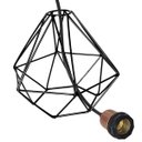 Ver imagem 6 de Kit 2 Pendente Aramado Diamante Luminária Lustre Luxo Pequeno Teto Retrô Agp Ilumini Industrial - Pr
