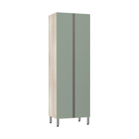 Paneleiro 70Cm Duplo Luci Legno Crema Com Verde Jade