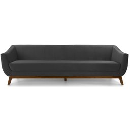 Sofá 3 Lugares Athenas, Cinza Base Madeira Harmônica Moveis - 1