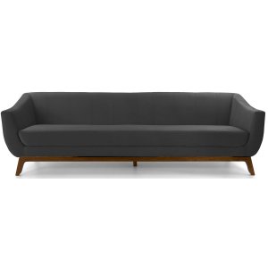 Sofá 3 Lugares Athenas, Cinza Base Madeira Harmônica Moveis