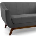 Ver imagem 3 de Sofá 3 Lugares Athenas, Cinza Base Madeira Harmônica Moveis