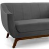 Sofá 3 Lugares Athenas, Cinza Base Madeira Harmônica Moveis - 3