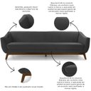 Ver imagem 2 de Sofá 3 Lugares Athenas, Cinza Base Madeira Harmônica Moveis